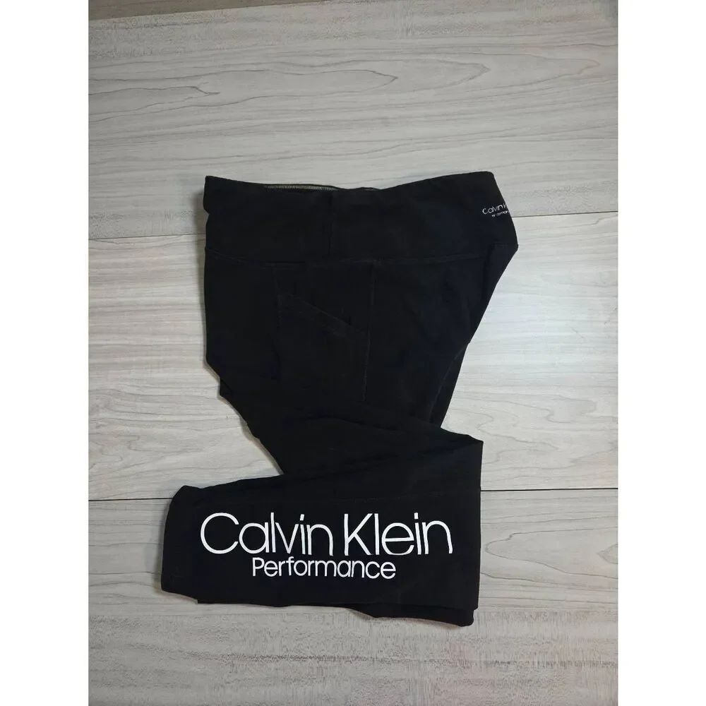 Calvin Klein Performance High Rise Pocket Activewear Pants Black Size Large